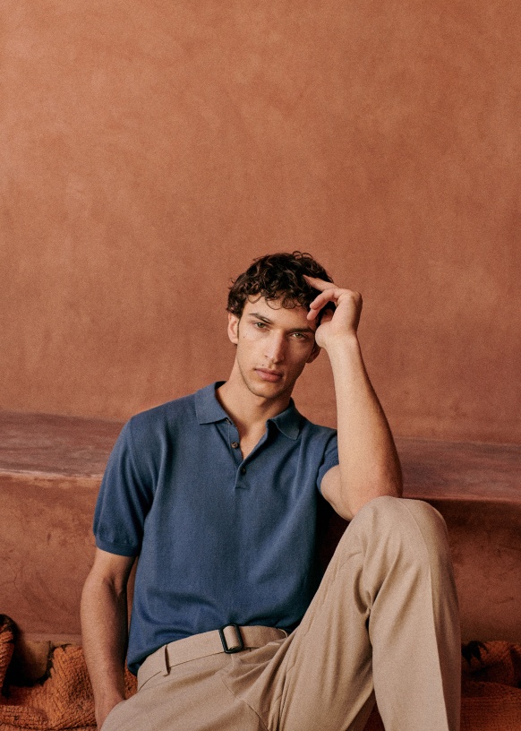 Riviera Polo Steel Blue Cotton Octobre Editions