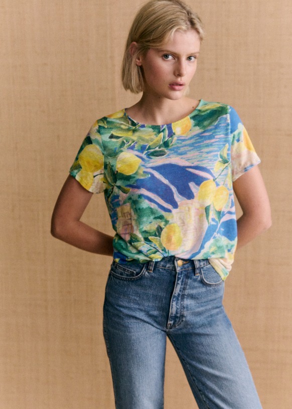 ✽もも✽2点 André T-Shirt - Sézane x Momonì - Procida - Linen - Sézane