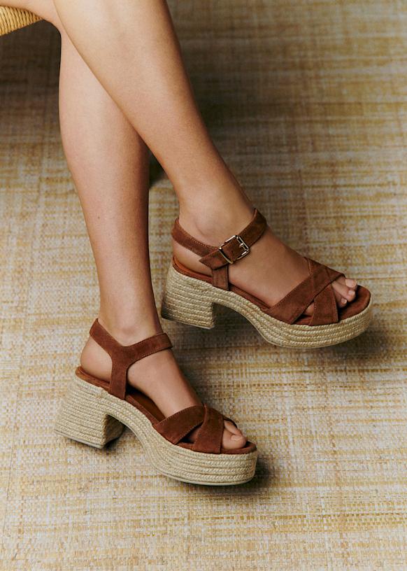 Manon Espadrilles - Hazelnut - Split cowhide leather - Sézane