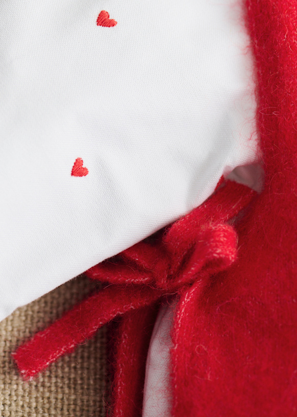 Chemise Pierro - Oxford Blanc / Coeurs Rouge - Coton biologique ...