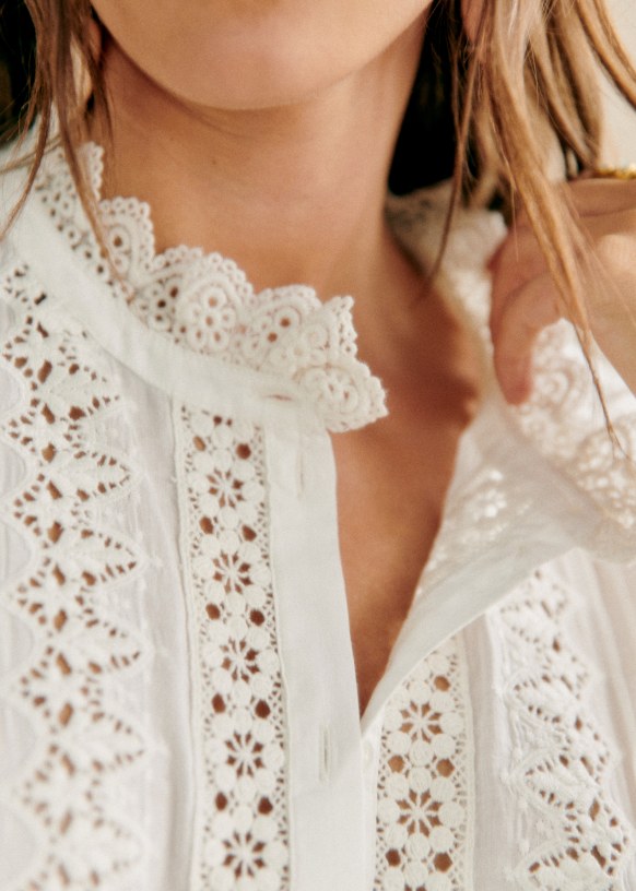 Chemise Rym Bois De Rose Clair Coton biologique textile biologique Sezane