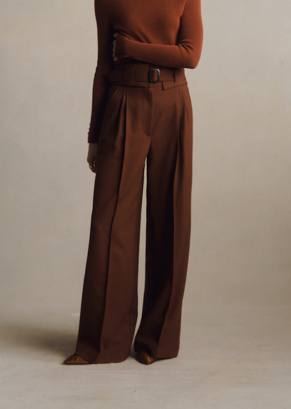 ZEONE Pant - Chocolate - Recycled polyester - Sézane