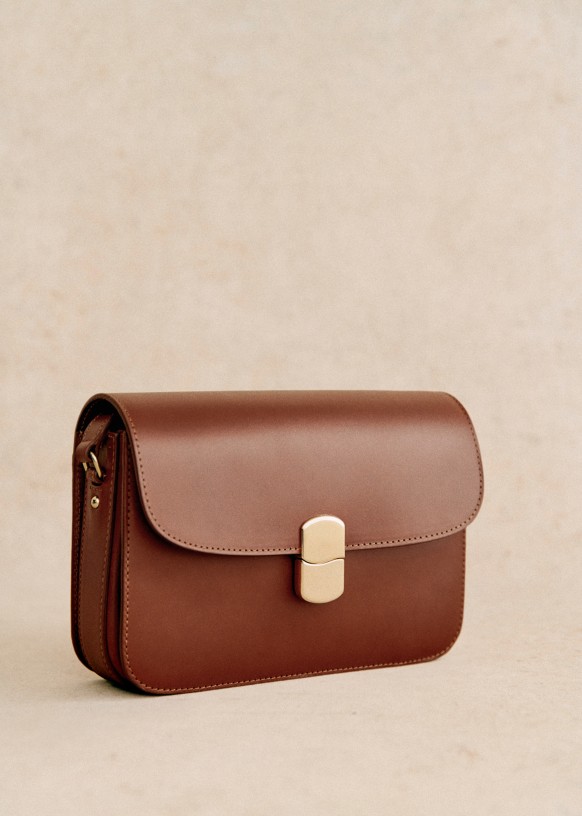 Leather Bag Natural Python. Brown Bag With Shoulder Strap. -  Hong Kong