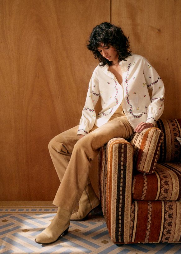 Elvio shirt - Sézane x Lucia Vergara - Ecru with Margarita