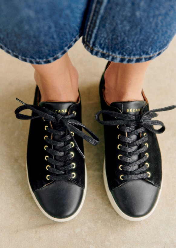 Jack Trainers Smooth Ecru Smooth cowhide leather Sezane