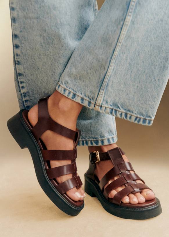Allie Low Sandals - Smooth Black - Bovine leather - Sézane