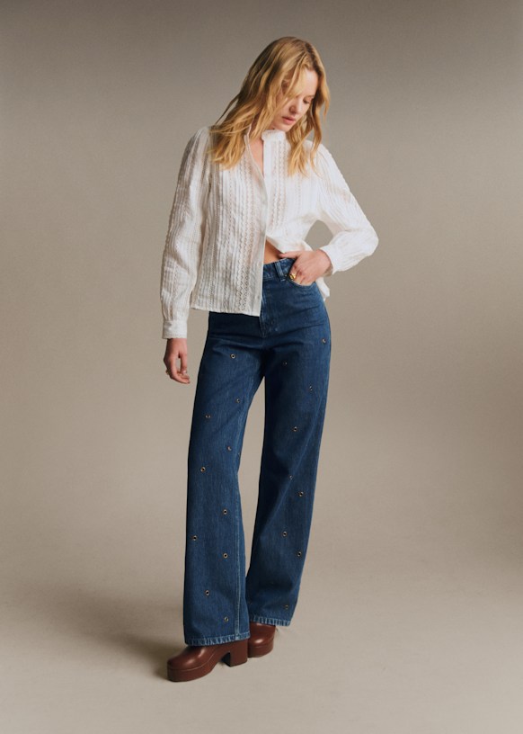The Wide Leg Trousers - Deep Blue - Organic cotton - organic