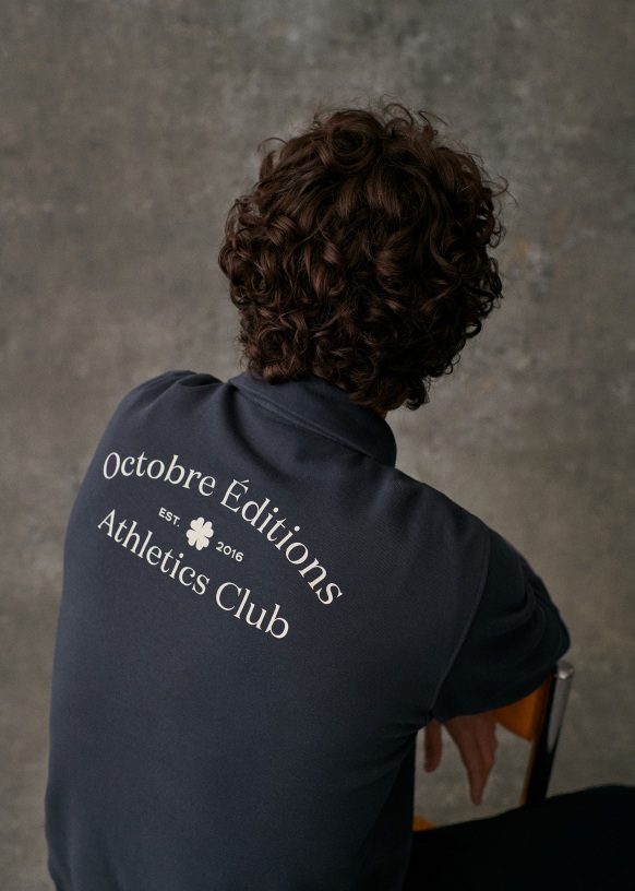 Athletics Club Sweat Shirt Navy Blue Organic Cotton Octobre