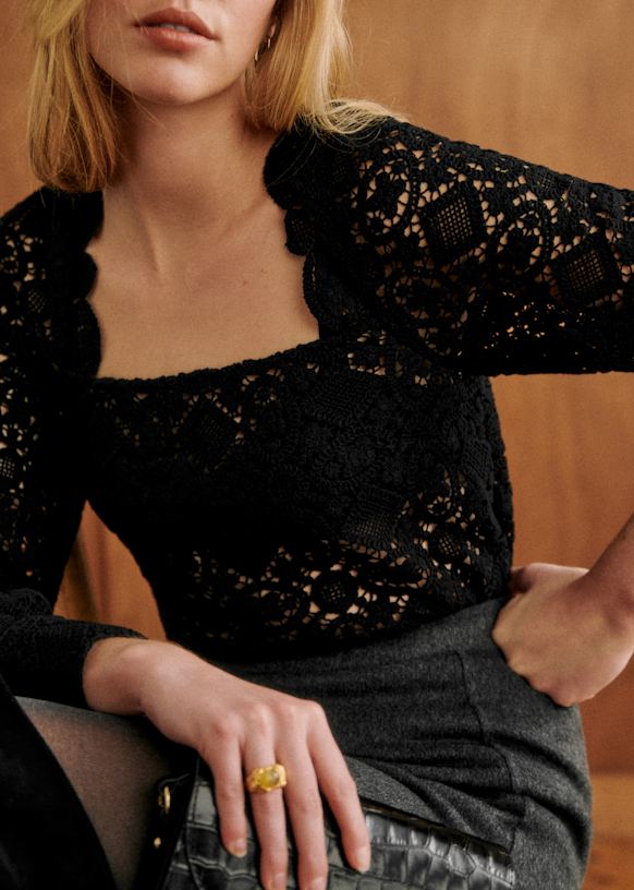 Alvere Blouse - Black - Organic Cotton - Sézane