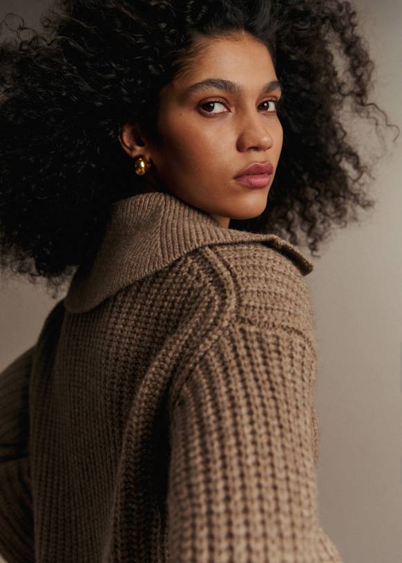Clara Cardigan - Dark Taupe - Farmed yak wool - Sézane
