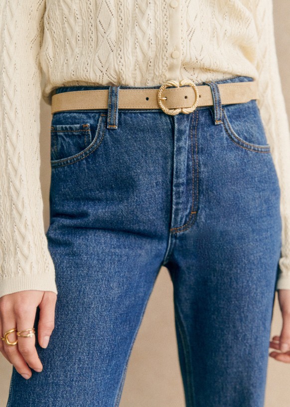 Fine Artemis Belt - Black Crocodile Print - Bovine leather