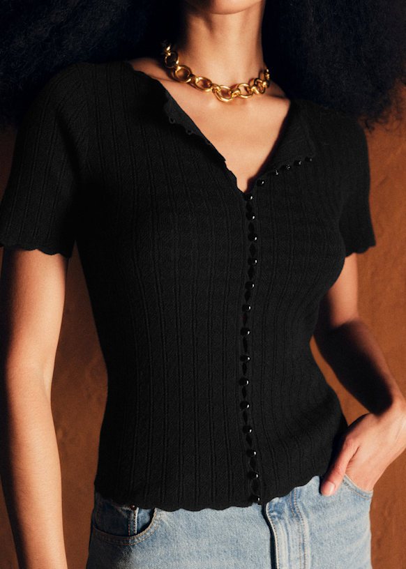 Doriane Cardigan - Cream - Viscose ECOVERO™ LENZING™ - Sézane