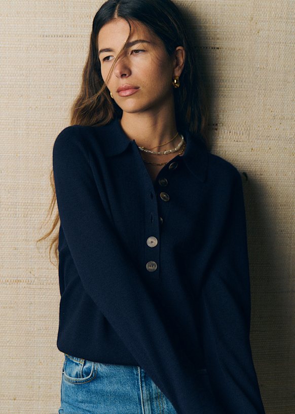 Selene Sweater - Navy - Merino Wool - Sézane