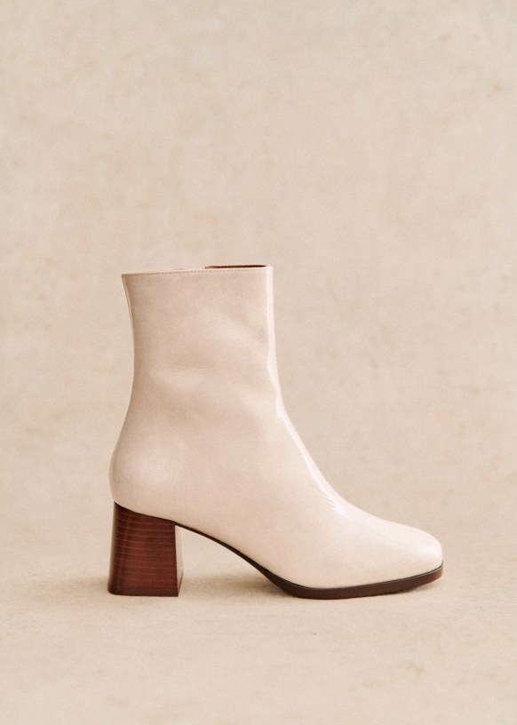 Axelle Ankle Boots - White lacquer - Sézane