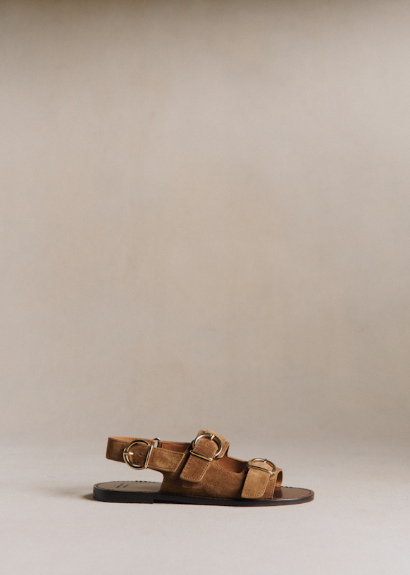 Maia Low Sandals - Glossy Chocolate - Bovine leather - Sézane