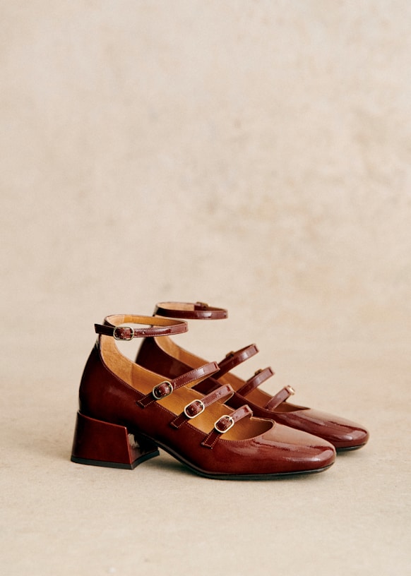 【全商品オープニング価格 特別価格】 Elodie Mary Janes - Patent Black - Patent cowide leather - Sézane 靴