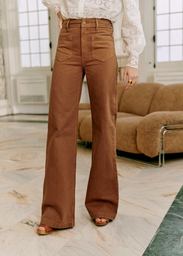 The 70's trousers - Coffee - Organic Cotton - Sézane
