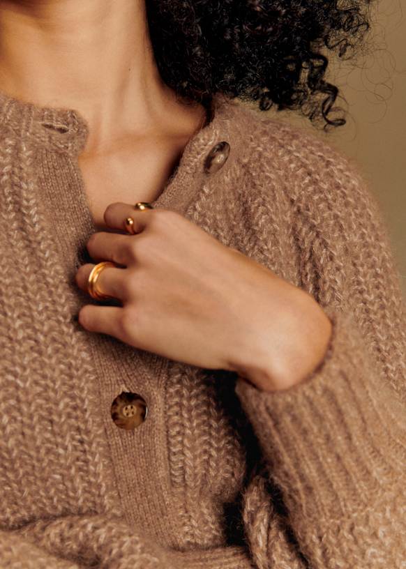 Emile Cardigan - Mottled Pink - Alpaca - Sézane