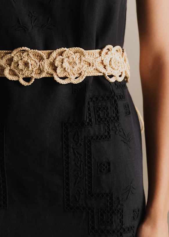 Sezane Raffia Woven Belt with Gold Buckle, EUC, Sz80, French Sophistication Sezane Raffia Woven Belt with Gold Buckle, EUC, Sz80, French  main image 3