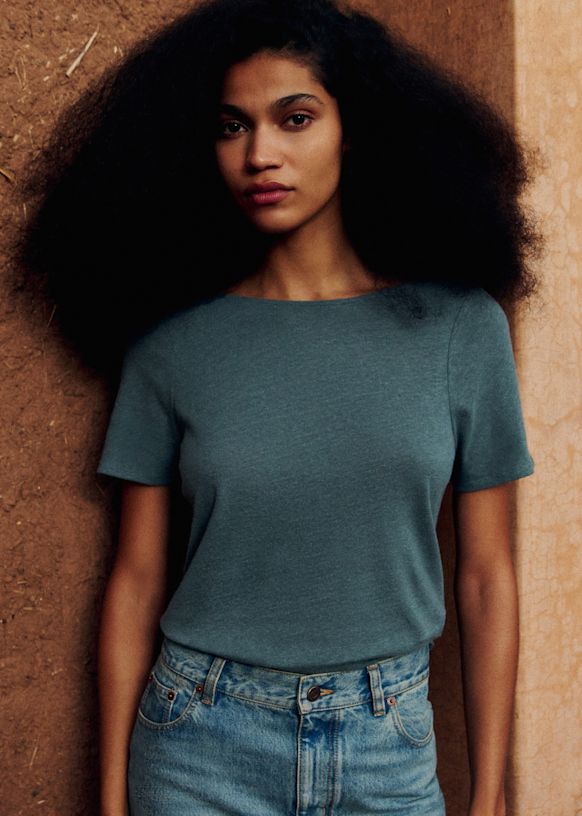 Alie T-Shirt - Blue Storm - Organic cotton - textile made from