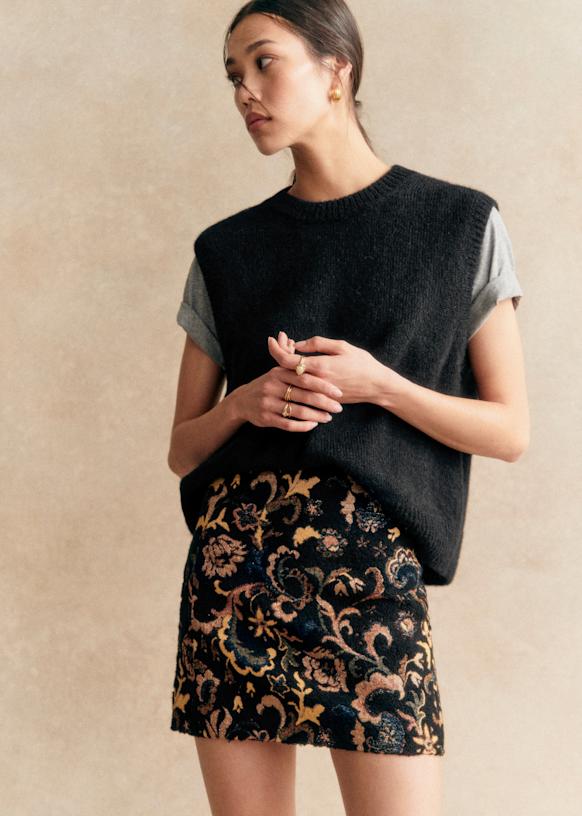 Malia Skirt - Midnight Blue Jacquard - Recycled polyester Malia Skirt - Midnight Blue Jacquard - Recycled polyester