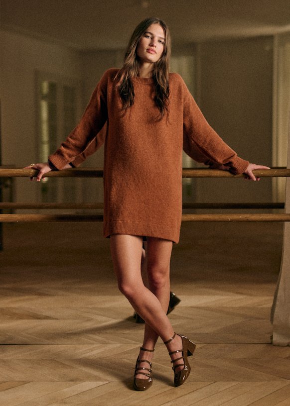 Freja Dress - Rust - Baby Alpaca - Sézane