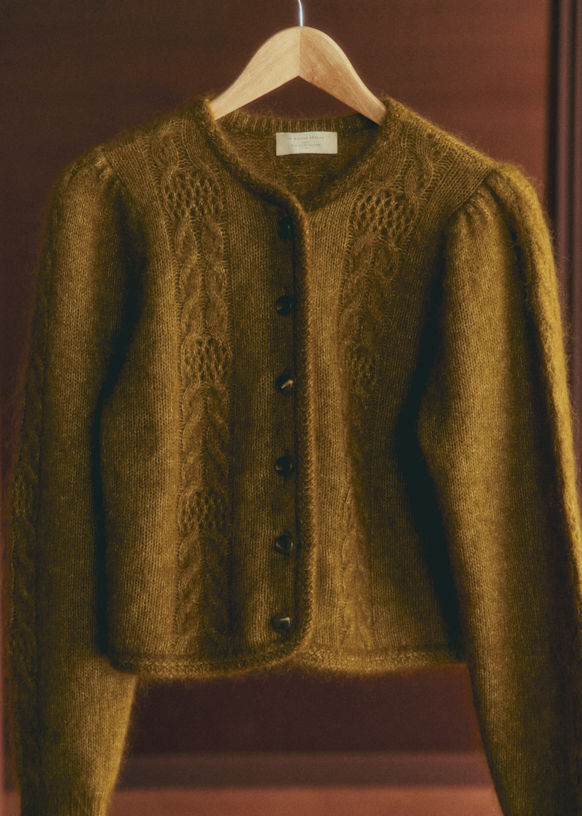 トップス anytee Kid Mohair Cardigan \"Olive Gray\" Kid Mohair Cardigan 