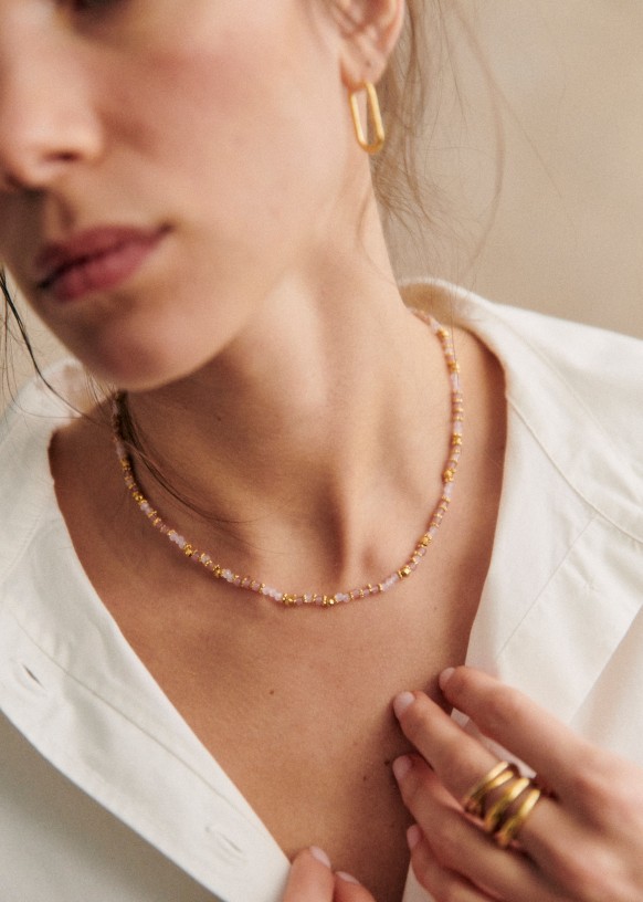 Elise Necklace Pink Beads S zane