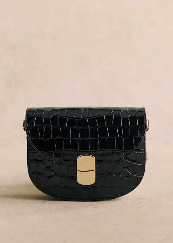 Black crocodile handbag hot sale