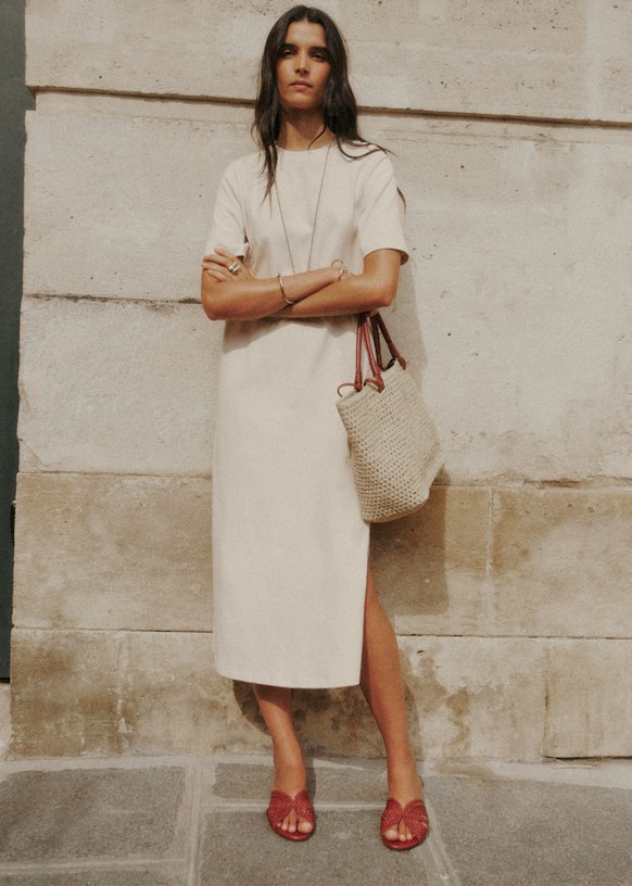 sezane cream dress Emy Dress - Cream - Organic cotton - organic textile
