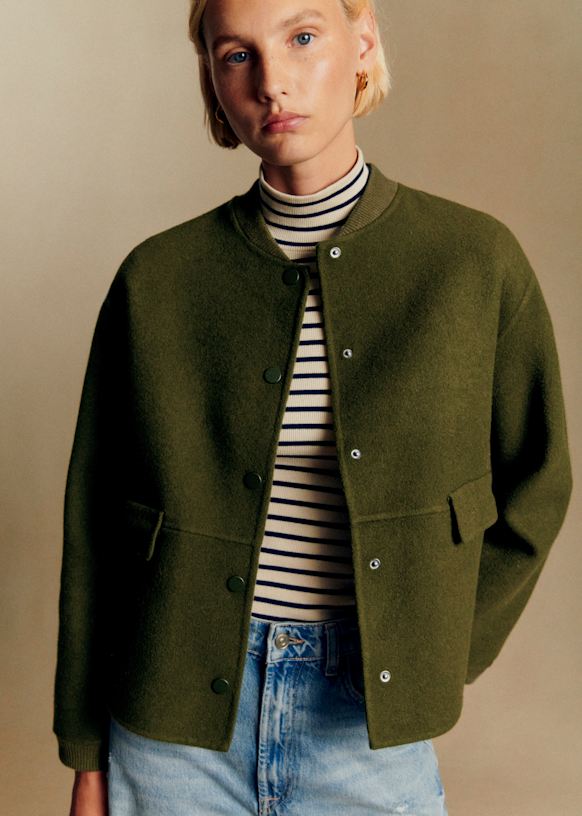 Suzy ジャケット - ネイビー - ウール - Sézane