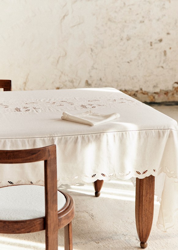 Embroidered Tablecloth - Kingdom Ecru - Cotton - Sézane