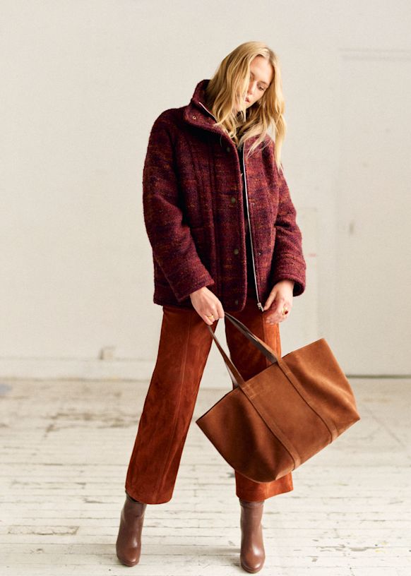 Simon Coat - Burgundy - Wool - Sézane