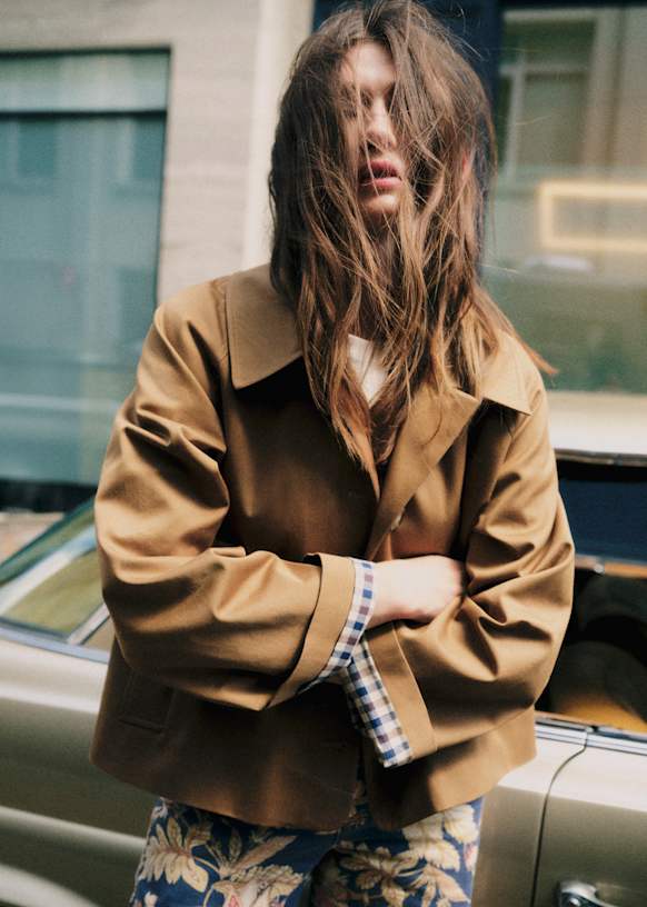 sezane ショート　スプリングコート　ジャケット BOBBY Bobby Jacket - Light Beige - Organic Cotton - Sézane
