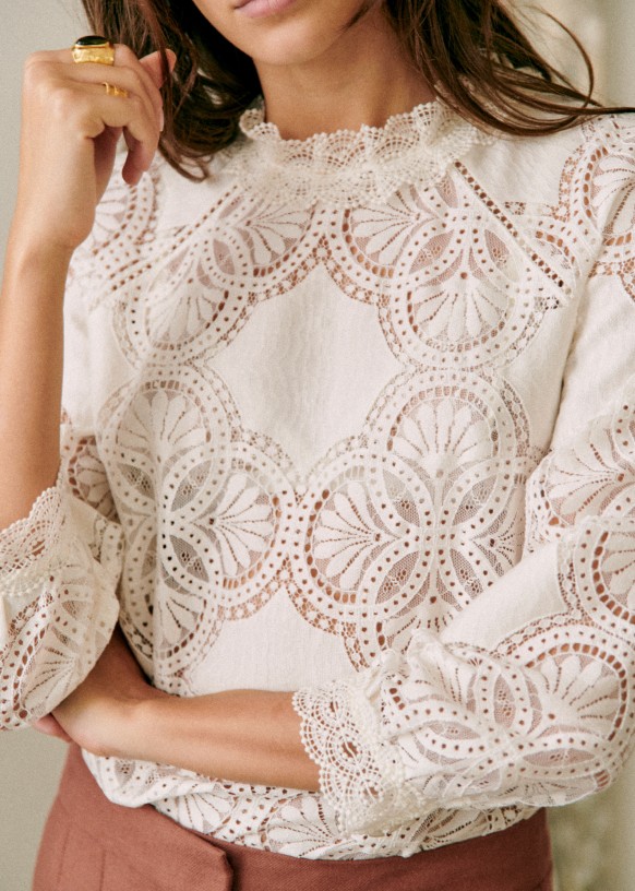 Blouse blanche dentelle online