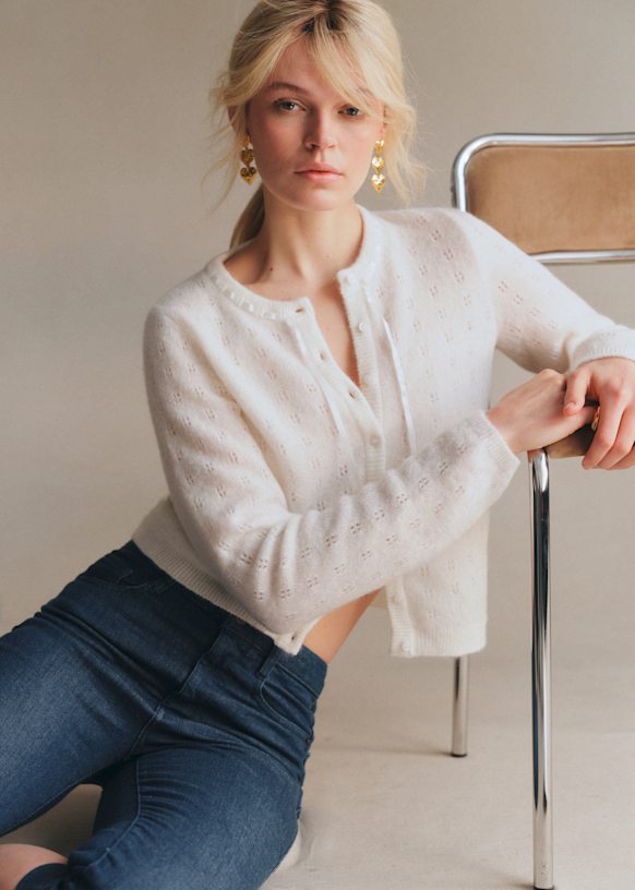 Meryl Cardigan - Summer Blue - Super kid mohair - Sézane