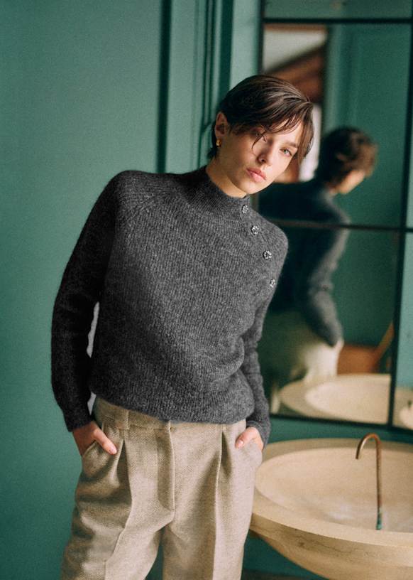 Pull Trudy - Gris Chiné - Super kid mohair - Sézane