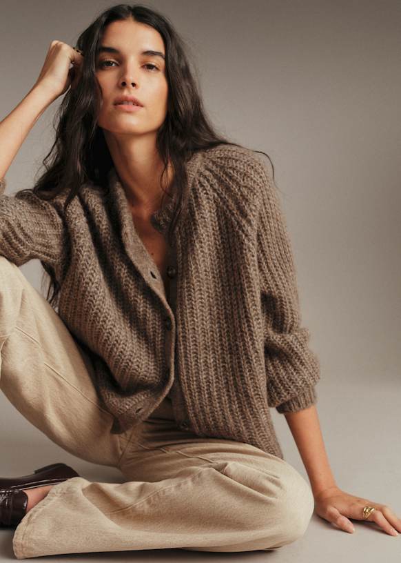 Emile Cardigan - Dark Taupe - Alpaca - Sézane