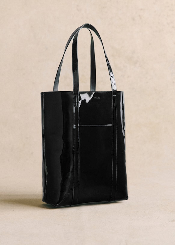 Black patent leather tote new arrivals