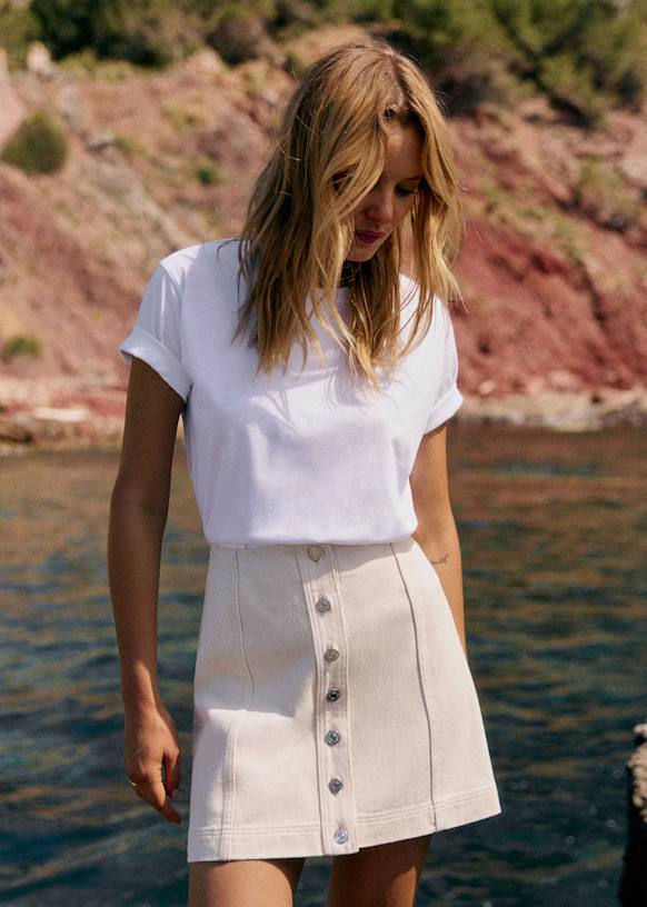 Savina Skirt - Dark Blue - Organic cotton - organic textile - Sézane