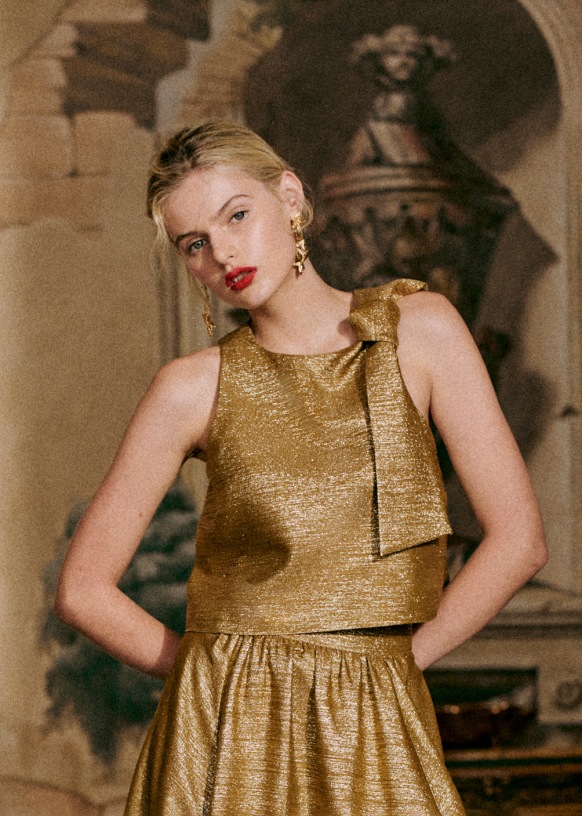 Gold dress blouse discount