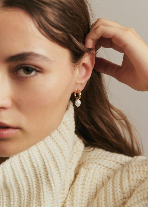 Alice Hoops - Pearlescent - Majority recycled brass - Sézane
