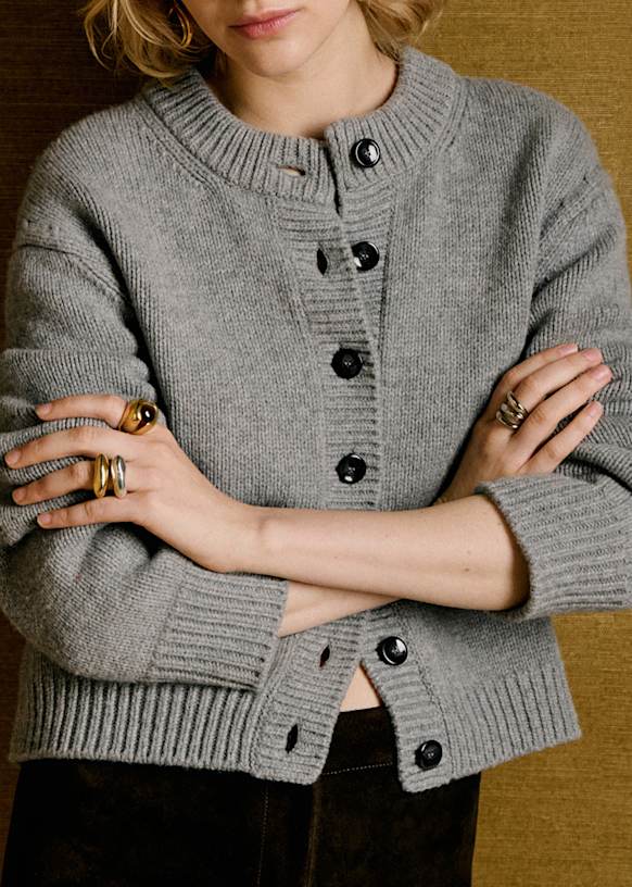 Inès Cardigan - Pistachio - Merino Wool - Sézane