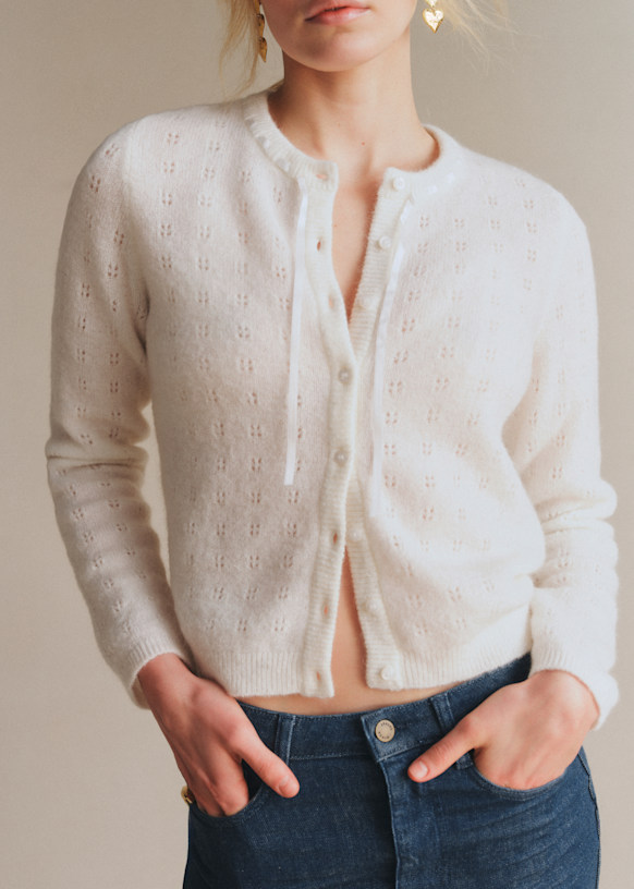 Meryl Cardigan - Summer Blue - Super kid mohair - Sézane