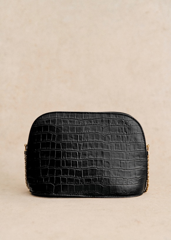 【正規品未使用】SÉZANE セザンヌ VICTOR バッグ クロコダイル風 Victor Bag - Black Crocodile Print - Vegetable tanned, crocodile