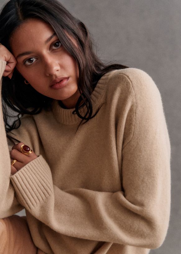 ニット/セーター louren mohair knit pullover camel mohair loose over knit – louren store