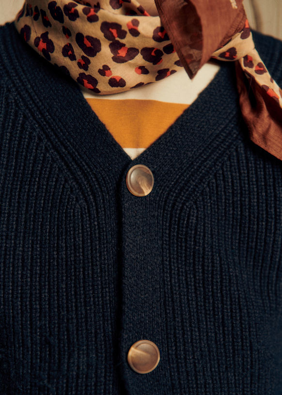 Nino・カーディガン - メランジグレー - オーガニックコットン - Sézane