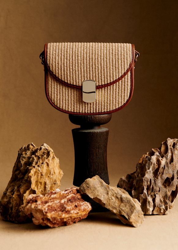 Sézane Claudeラフィア ショルダーバッグ