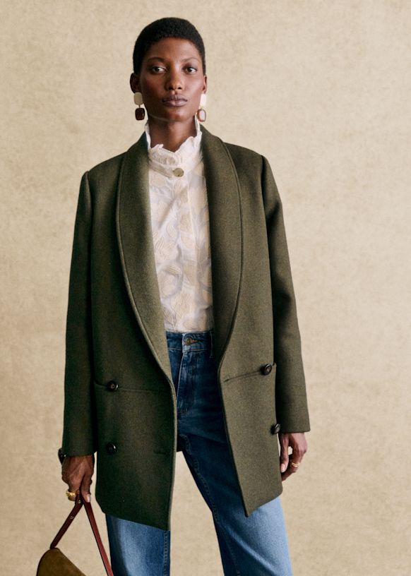 James Coat - Olive Green - Recycled wool - Sézane
