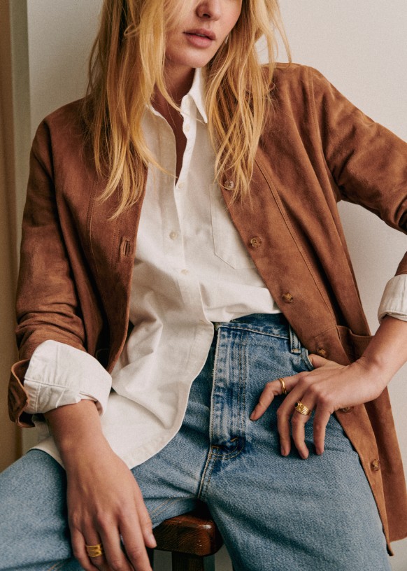 Camel suede jacket womens hot sale